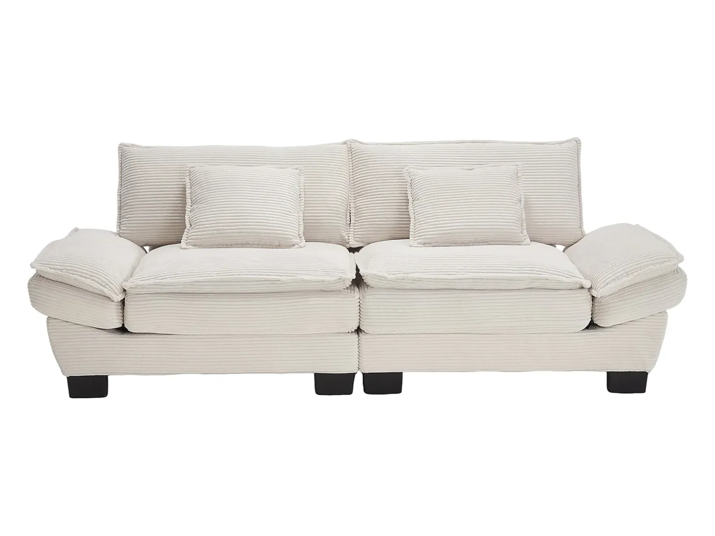Sofá 2 plazas - Sofá recto con cojines - beige - para salón y dormitorio