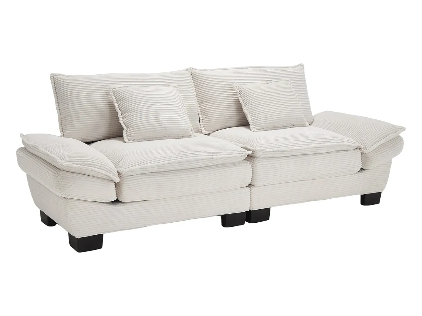 Sofá 2 plazas - Sofá recto con cojines - beige - para salón y dormitorio