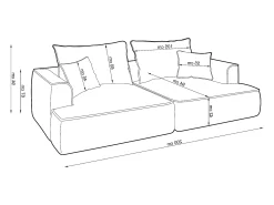 Sofá 4 plazas asiento profundo de pana beige PINETA