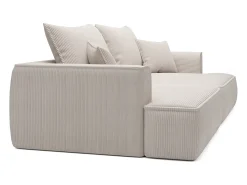 Sofá 4 plazas asiento profundo de pana beige PINETA