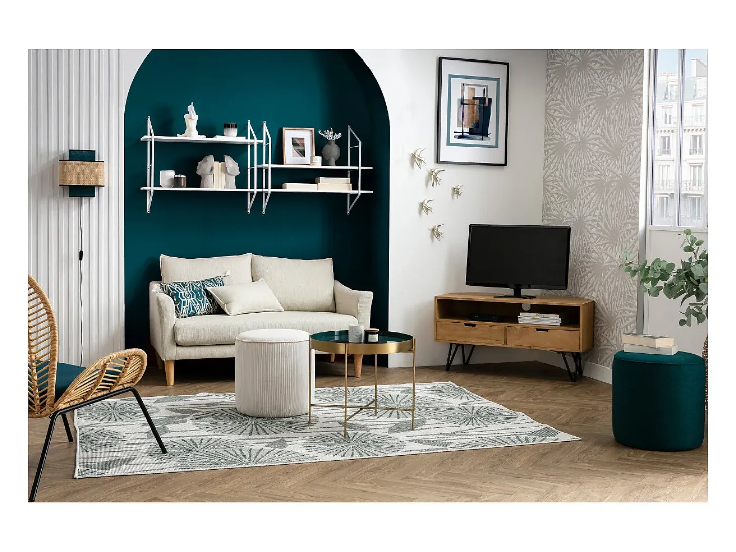 Sofá 2 plazas beige KATE