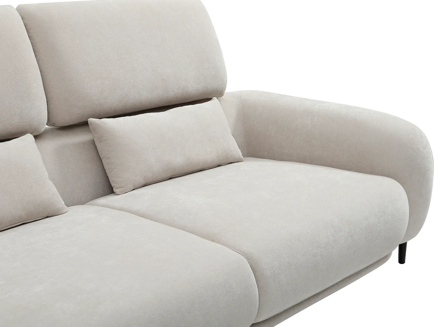 Sofá 2 plazas con respaldo reclinable en tela beige ARAVIO