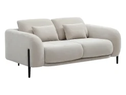 Sofá 2 plazas con respaldo reclinable en tela beige ARAVIO