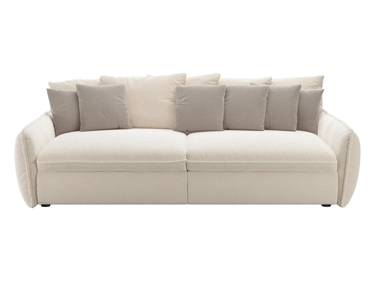 Sofá 4 plazas confort asiento profundo en chenilla beige GIANOLA de Maison Céphy