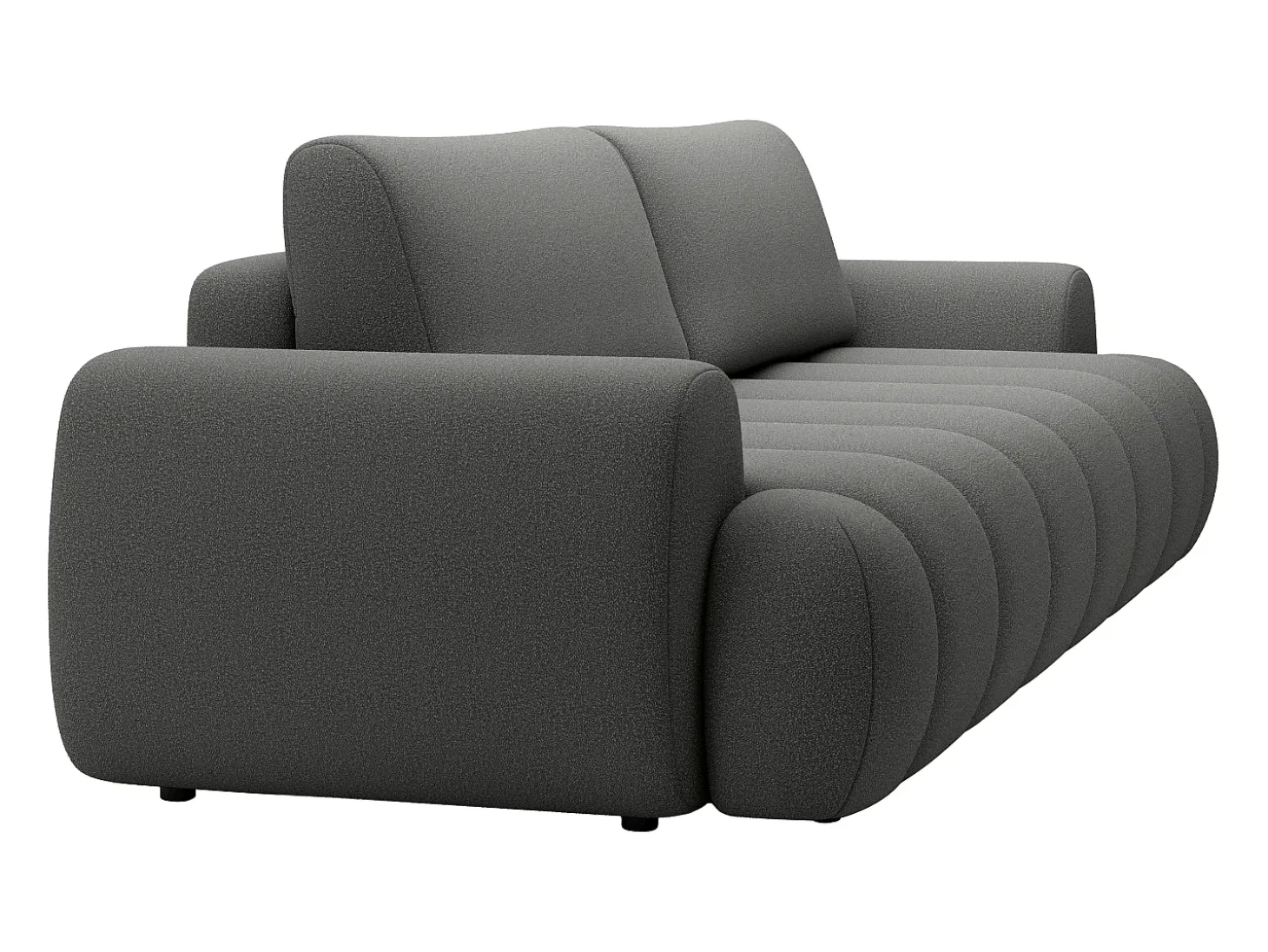 Sofá 4 plazas convertible de tela gris FRIDORA