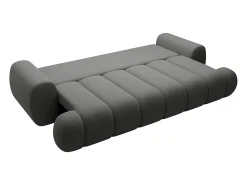 Sofá 4 plazas convertible de tela gris FRIDORA