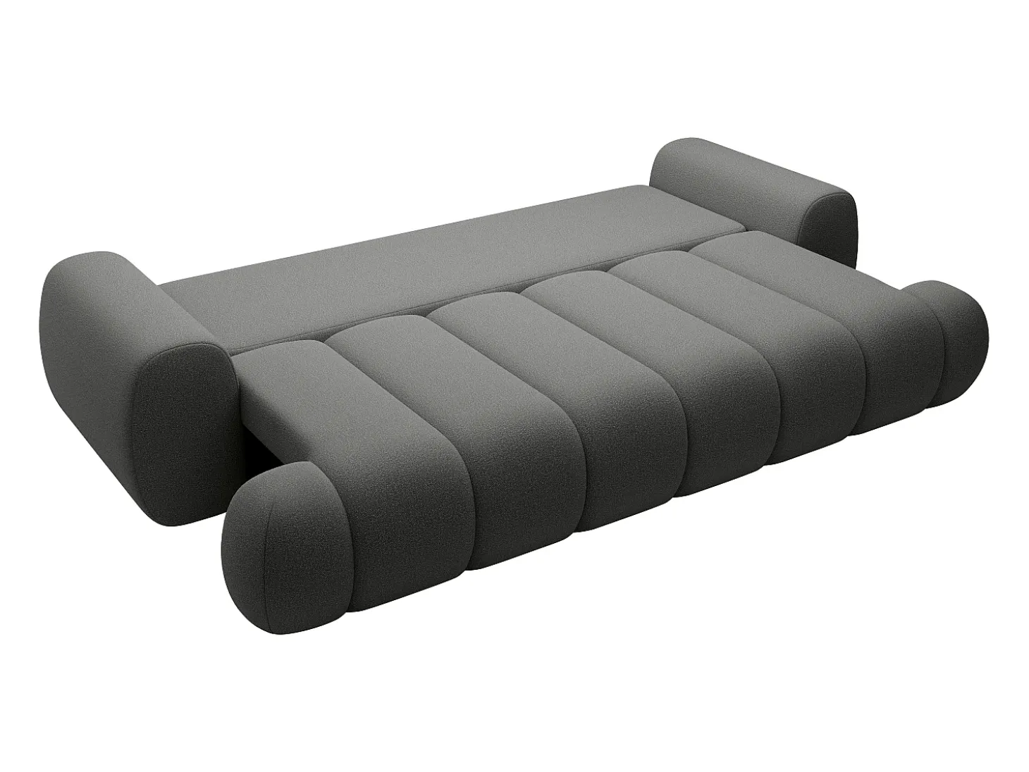 Sofá 4 plazas convertible de tela gris FRIDORA