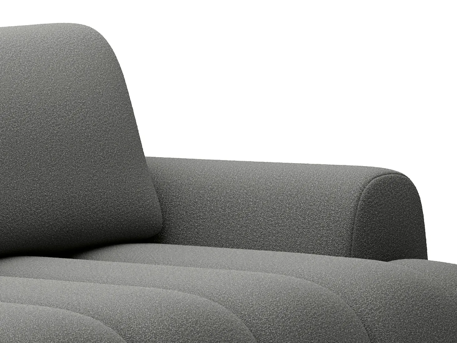 Sofá 4 plazas convertible de tela gris FRIDORA