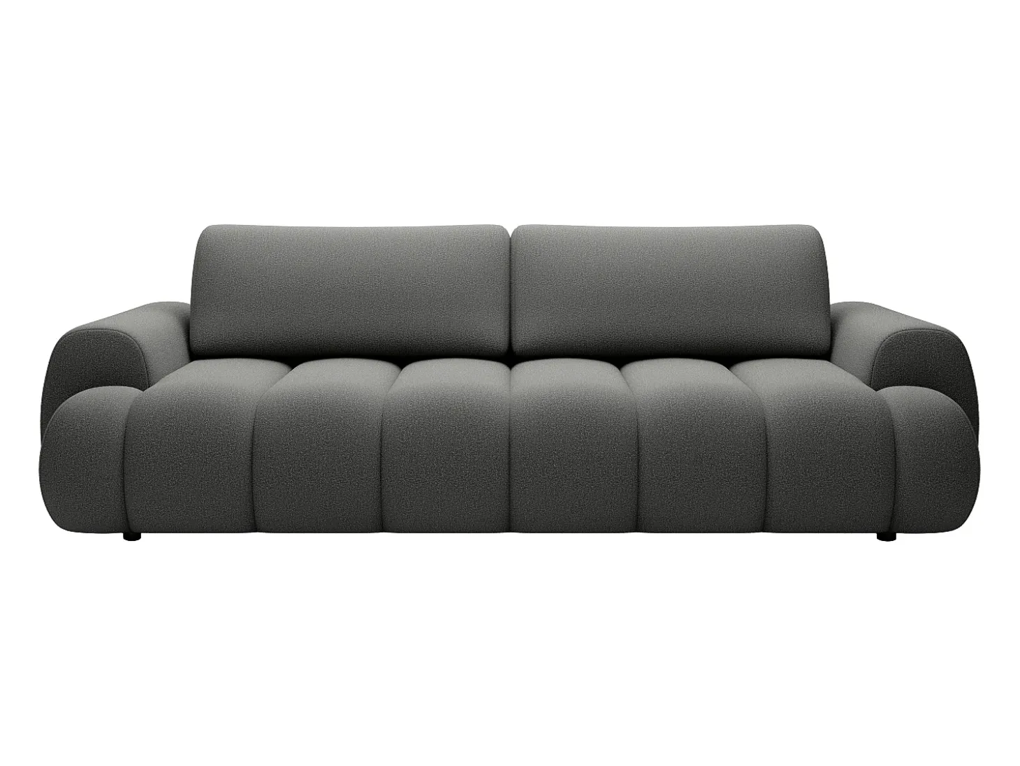 Sofá 4 plazas convertible de tela gris FRIDORA