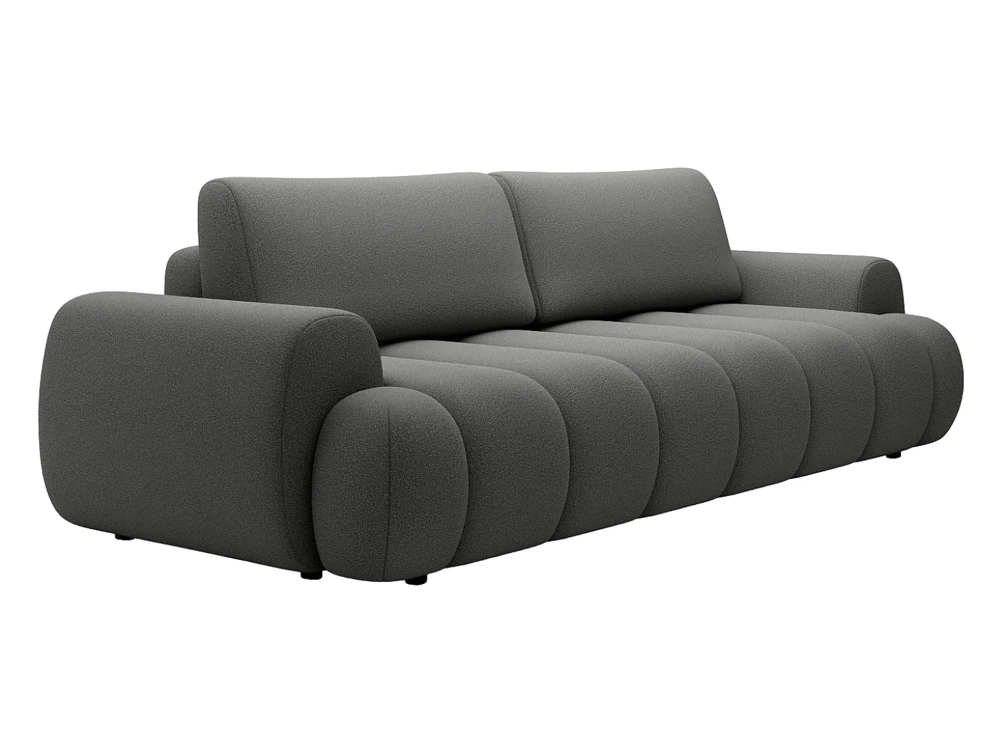 Sofá 4 plazas convertible de tela gris FRIDORA