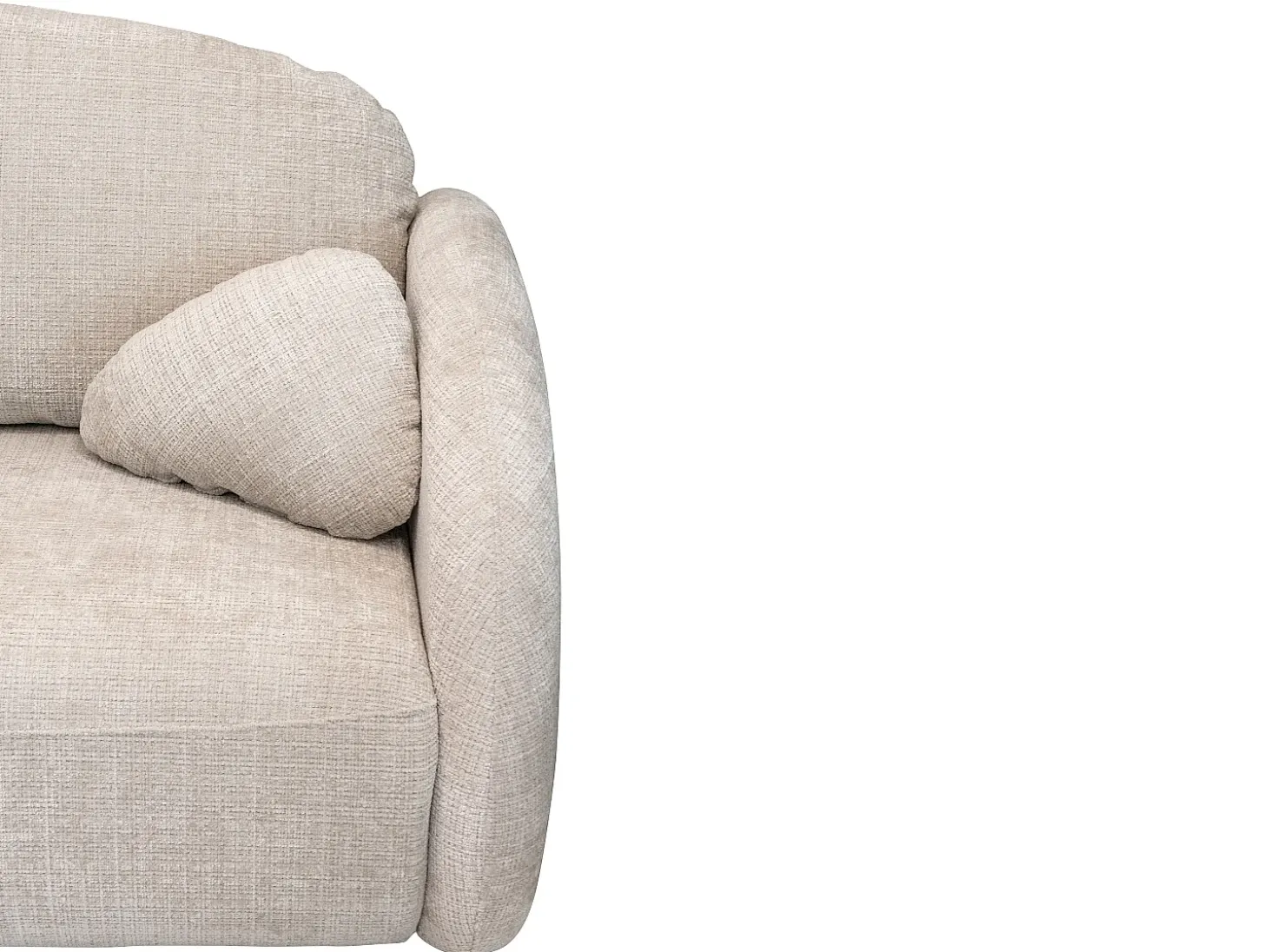 Sofá 3 plazas convertible en tejido de chenilla beige AVOLINE
