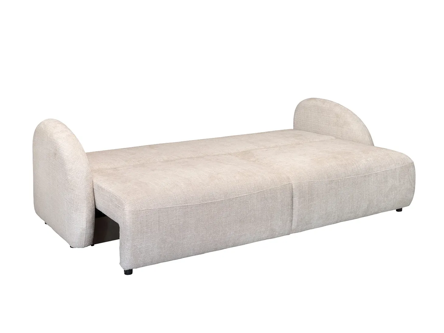 Sofá 3 plazas convertible en tejido de chenilla beige AVOLINE