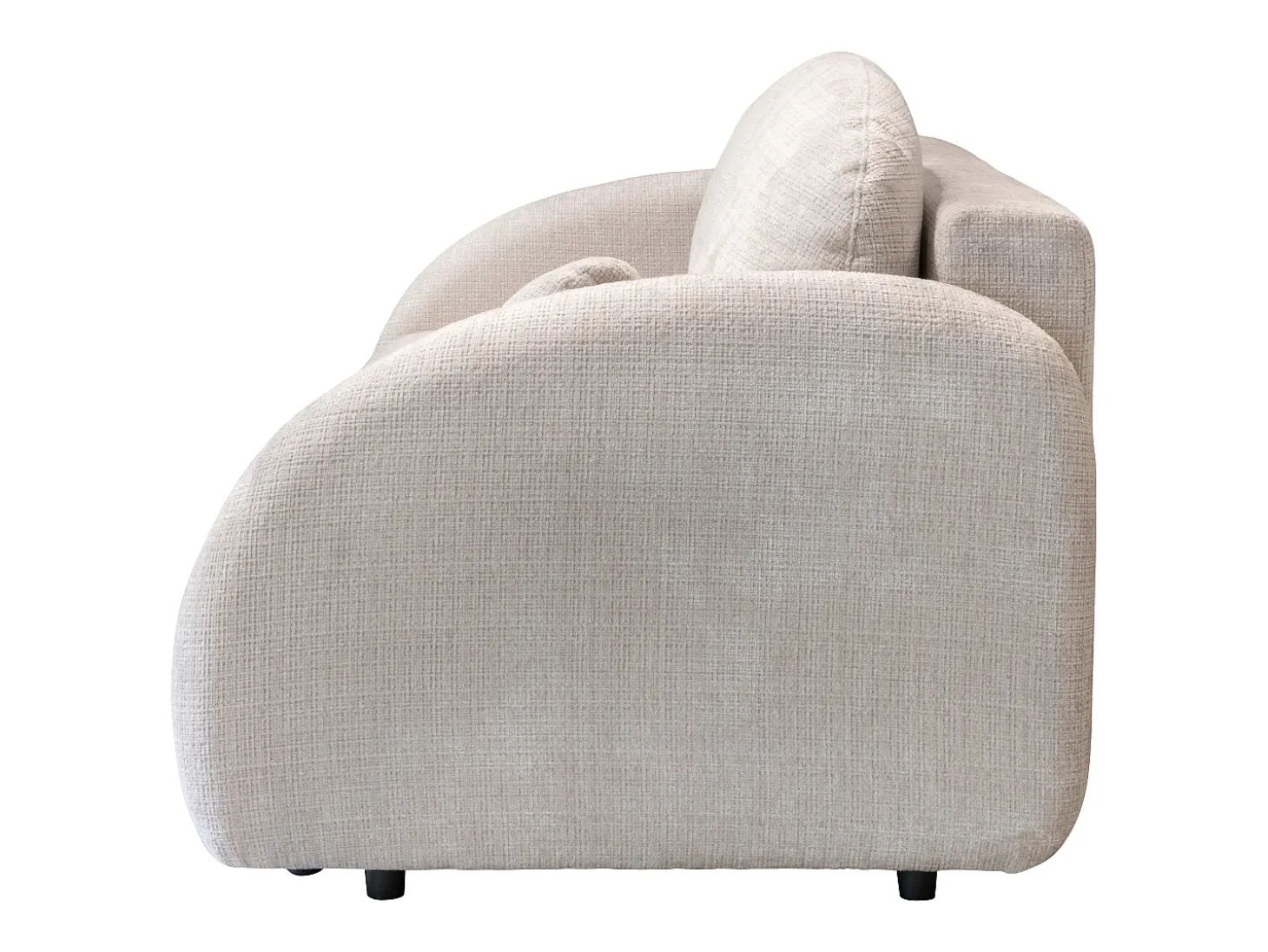 Sofá 3 plazas convertible en tejido de chenilla beige AVOLINE