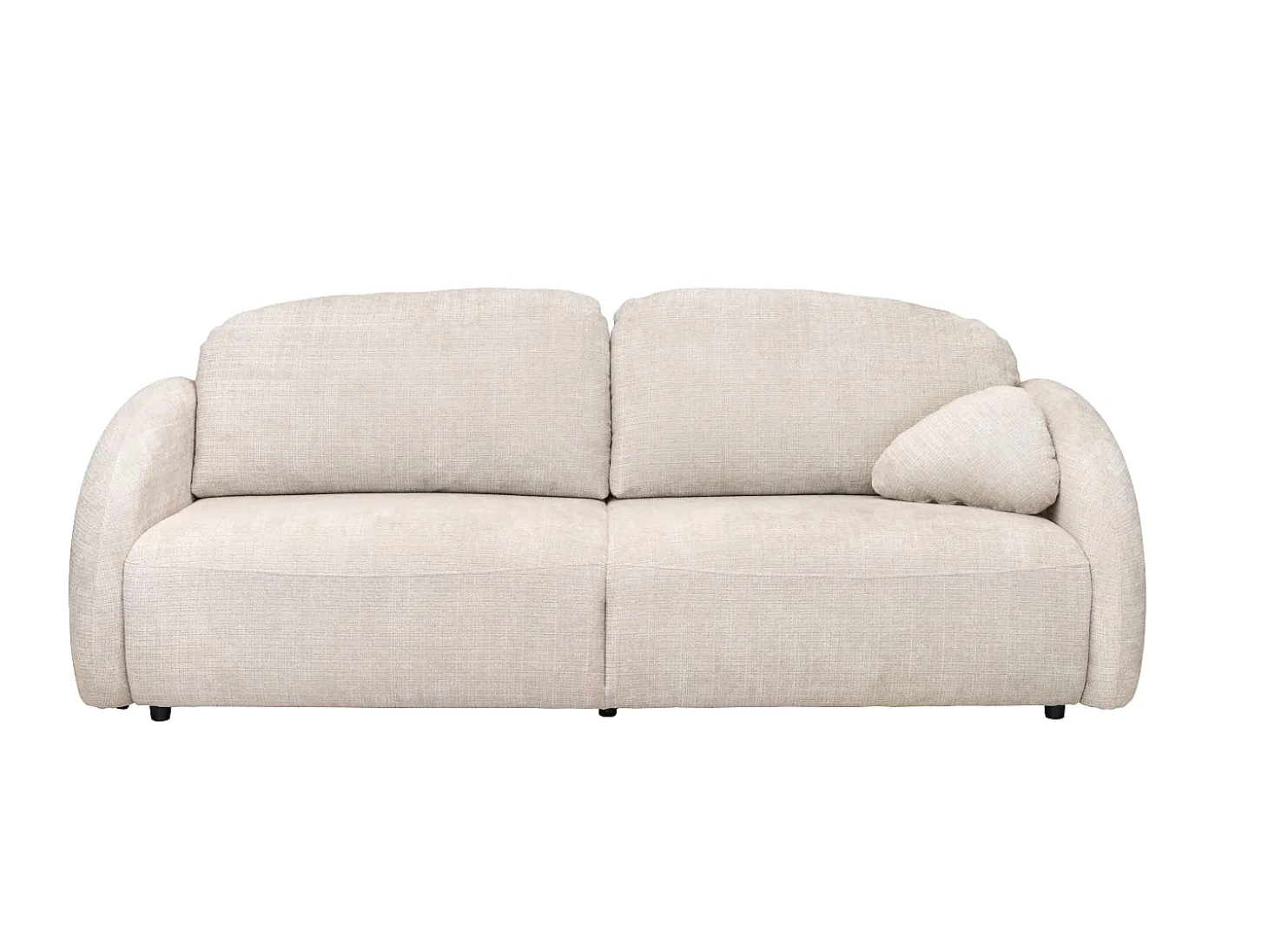 Sofá 3 plazas convertible en tejido de chenilla beige AVOLINE