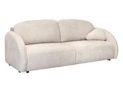 Sofá 3 plazas convertible en tejido de chenilla beige AVOLINE