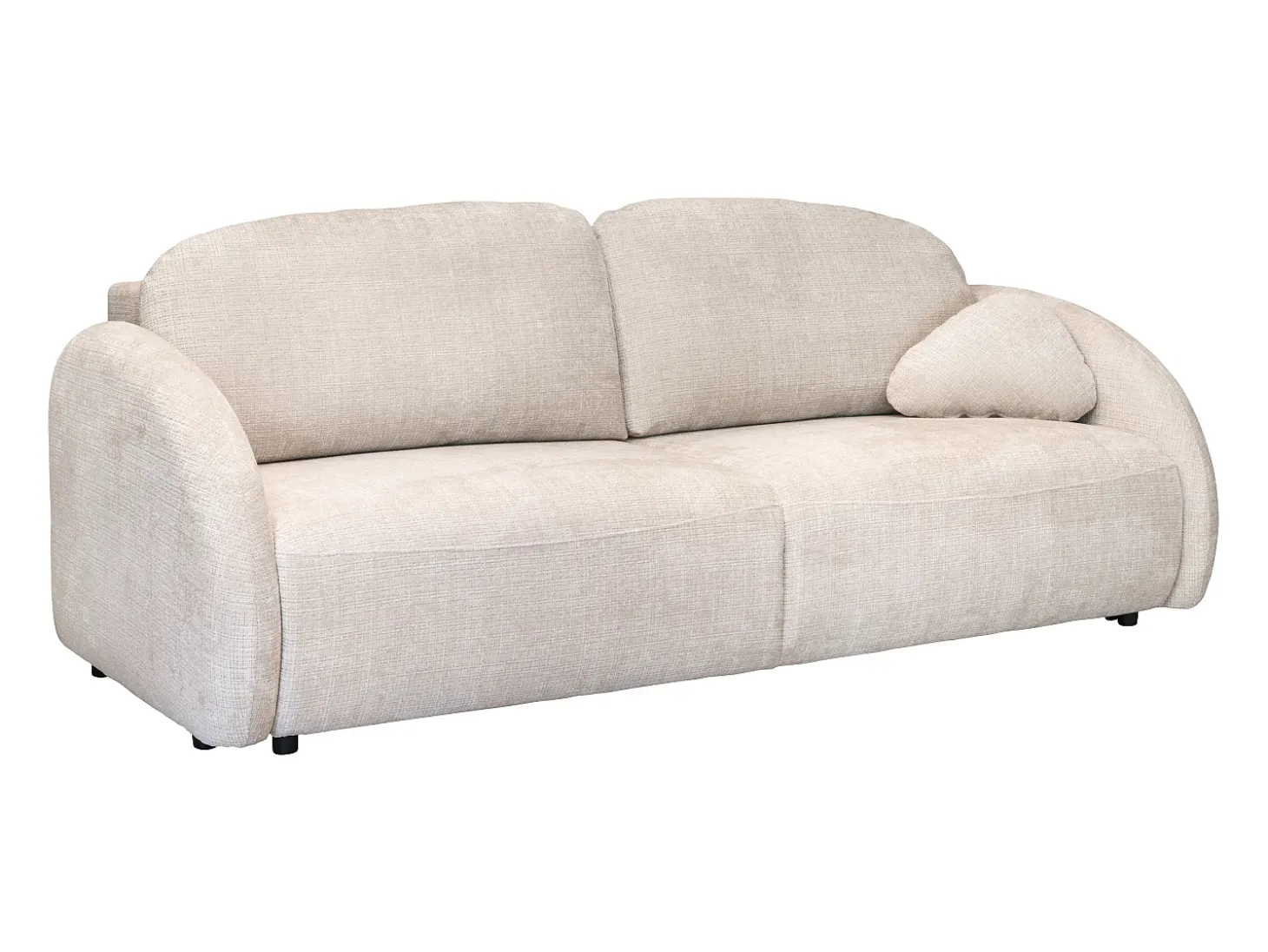 Sofá 3 plazas convertible en tejido de chenilla beige AVOLINE