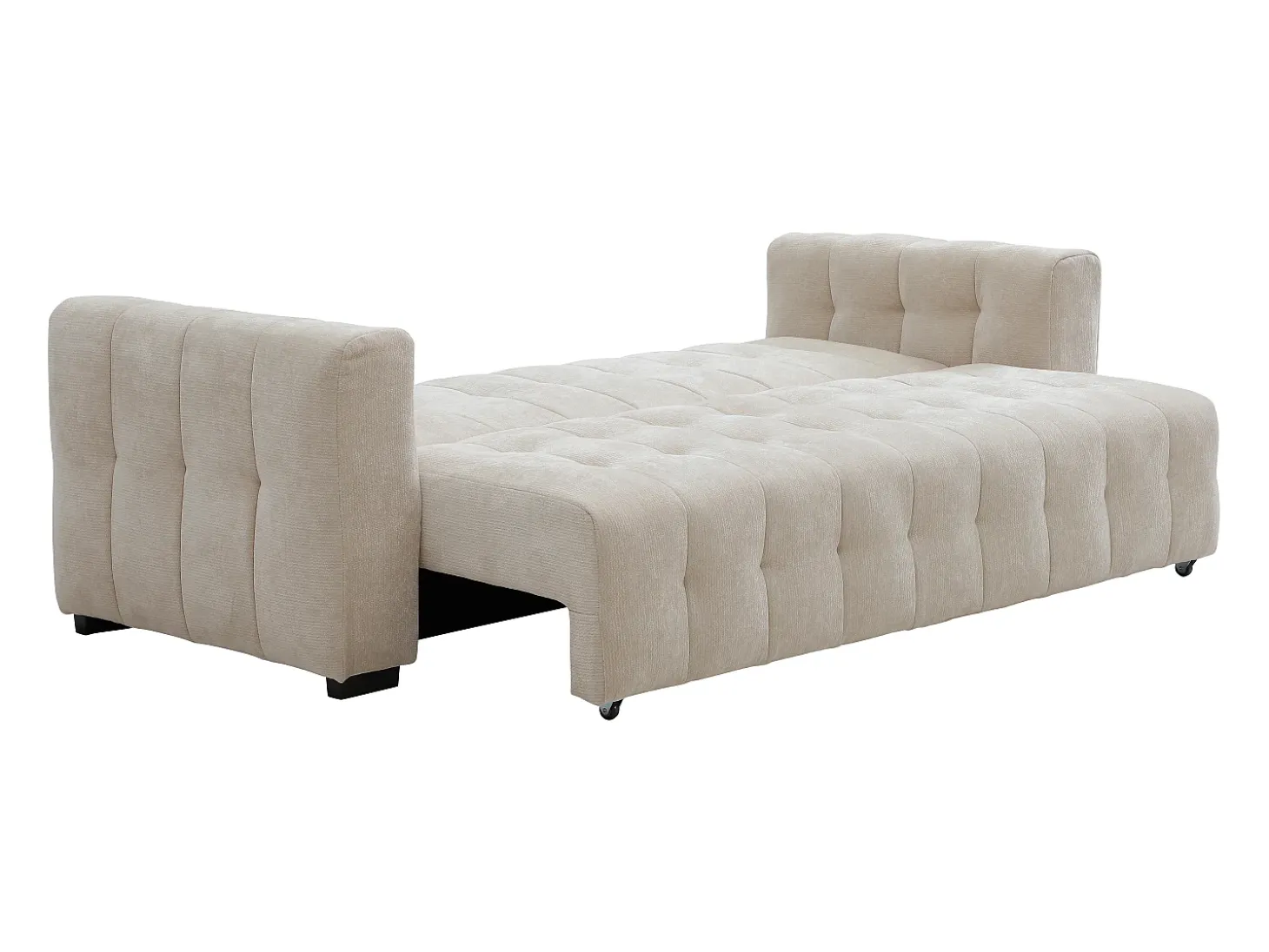 Sofá 3 plazas convertible en tela texturizada beige PANILO