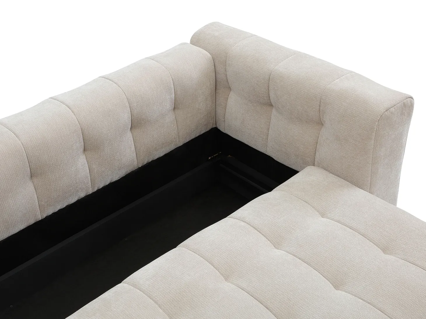 Sofá 3 plazas convertible en tela texturizada beige PANILO