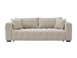 Sofá 3 plazas convertible en tela texturizada beige PANILO