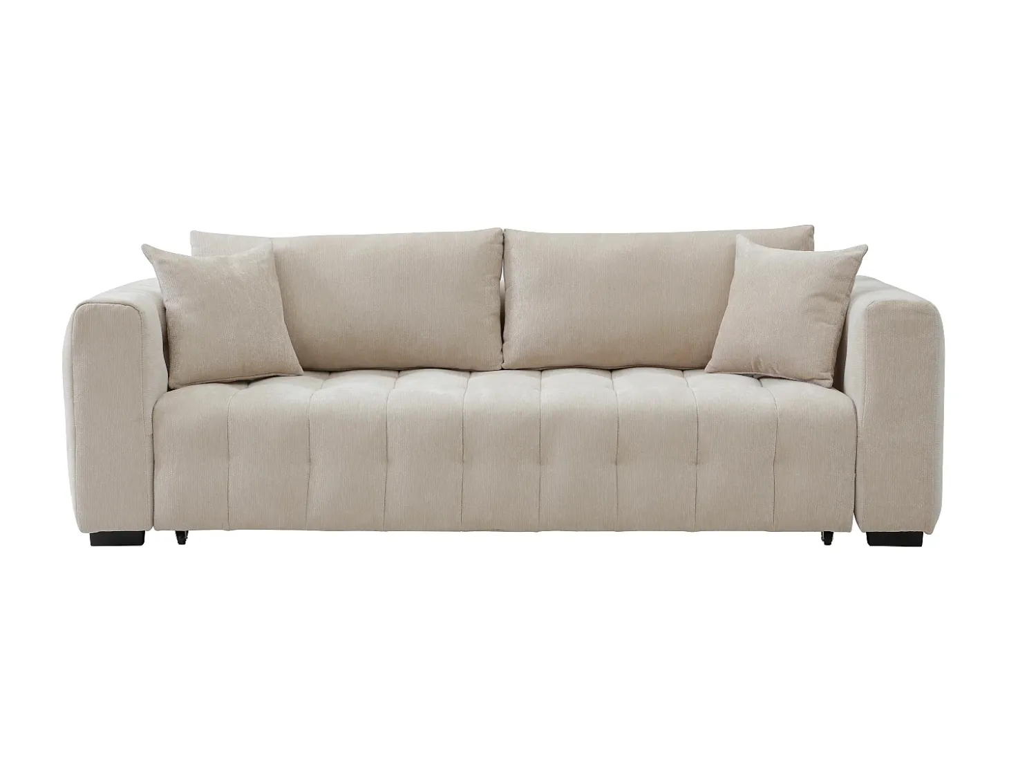 Sofá 3 plazas convertible en tela texturizada beige PANILO