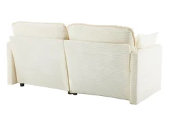 Sofá 2 plazas de pana blanca con respaldo acolchado - Estilo moderno