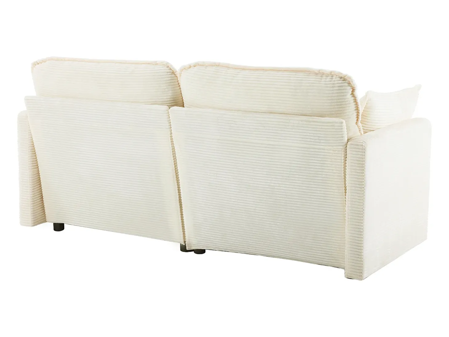 Sofá 2 plazas de pana blanca con respaldo acolchado - Estilo moderno
