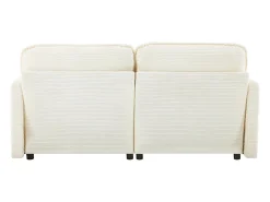 Sofá 2 plazas de pana blanca con respaldo acolchado - Estilo moderno