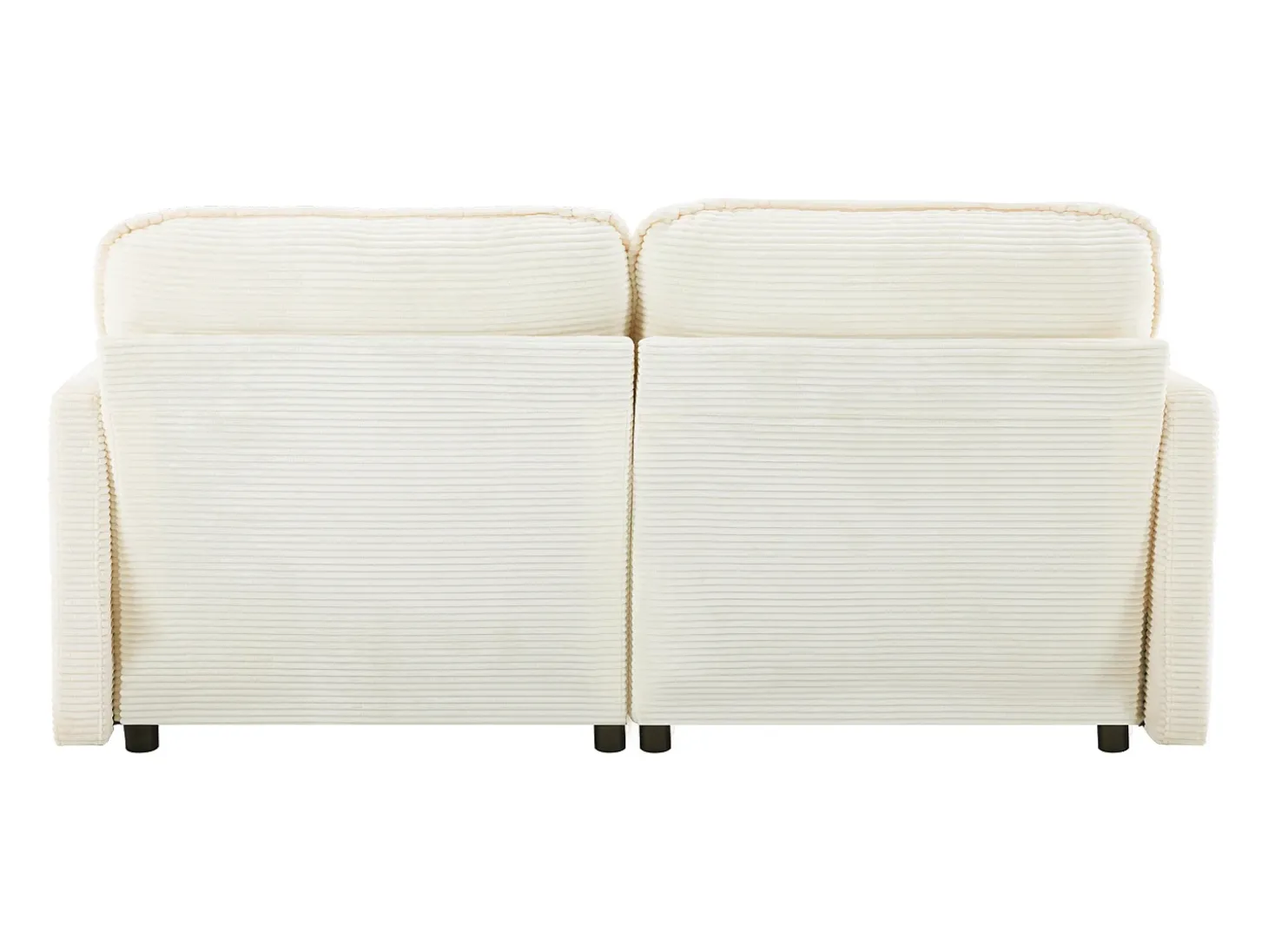 Sofá 2 plazas de pana blanca con respaldo acolchado - Estilo moderno