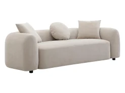 Sofá 3 plazas de tela color beige con cojines OXILA