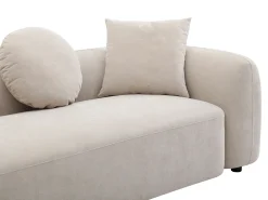 Sofá 3 plazas de tela color beige con cojines OXILA