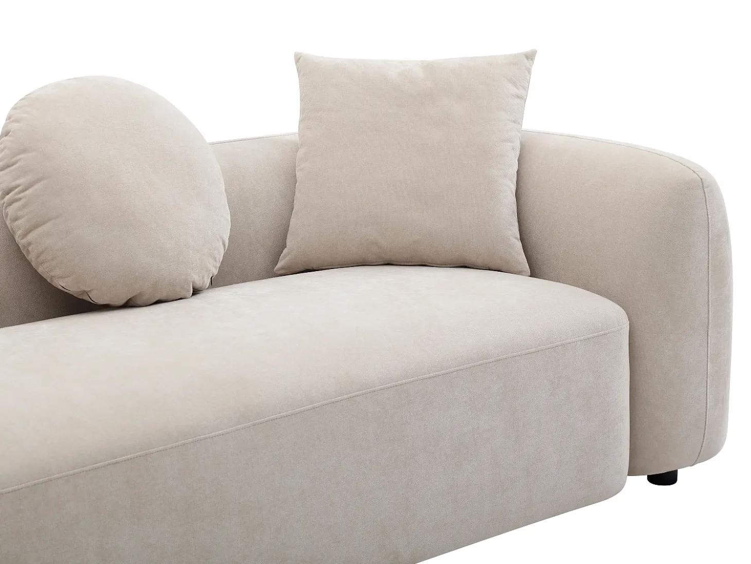 Sofá 3 plazas de tela color beige con cojines OXILA