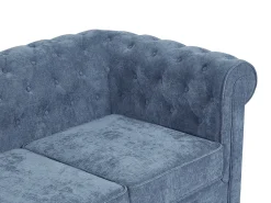 Sofá 2 plazas de tela color azul CHESTERFIELD