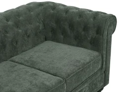 Sofá 3 plazas de tela color verde CHESTERFIELD