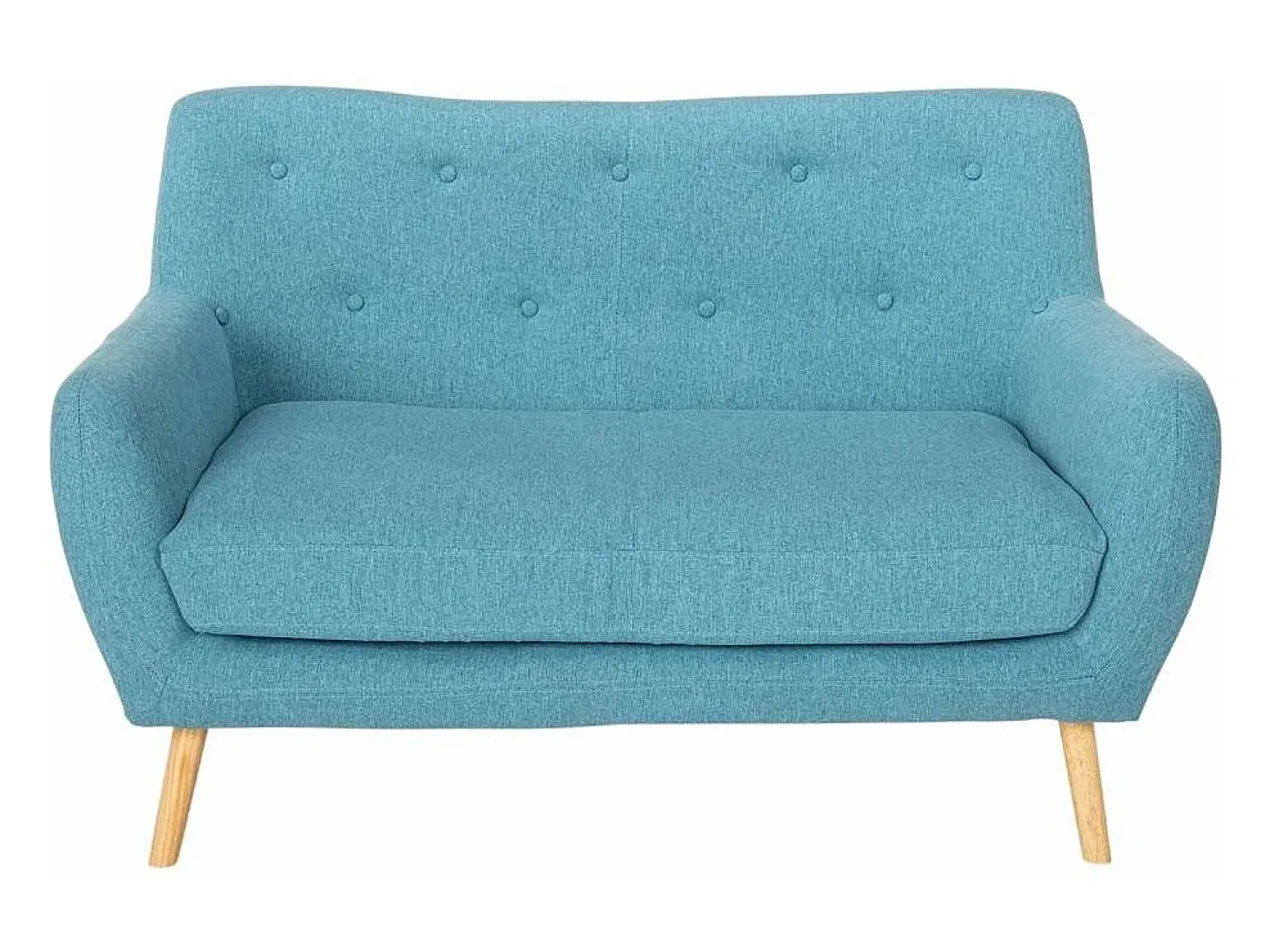 Sofá 2 plazas de tela diseño moderno estilo escandinavo Irvine - Azul Marino