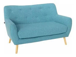 Sofá 2 plazas de tela diseño moderno estilo escandinavo Irvine - Azul Marino
