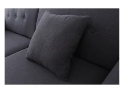 Sofá 3 plazas de tela gris antracita + 2 cojines HOGA