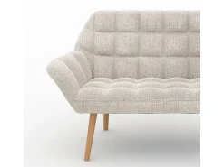Sofá 2 plazas de tela gris claro - Simba