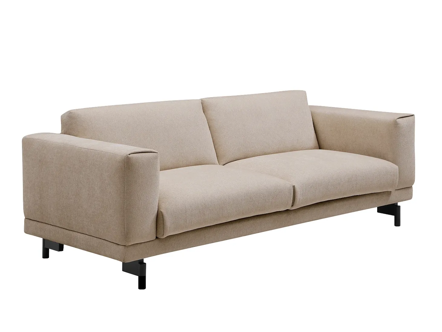 Sofá 3 plazas en chenilla color beige DEMBOLA