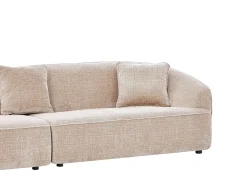 Sofá 4 plazas en tejido con acabado texturizado beige ZULIAKA