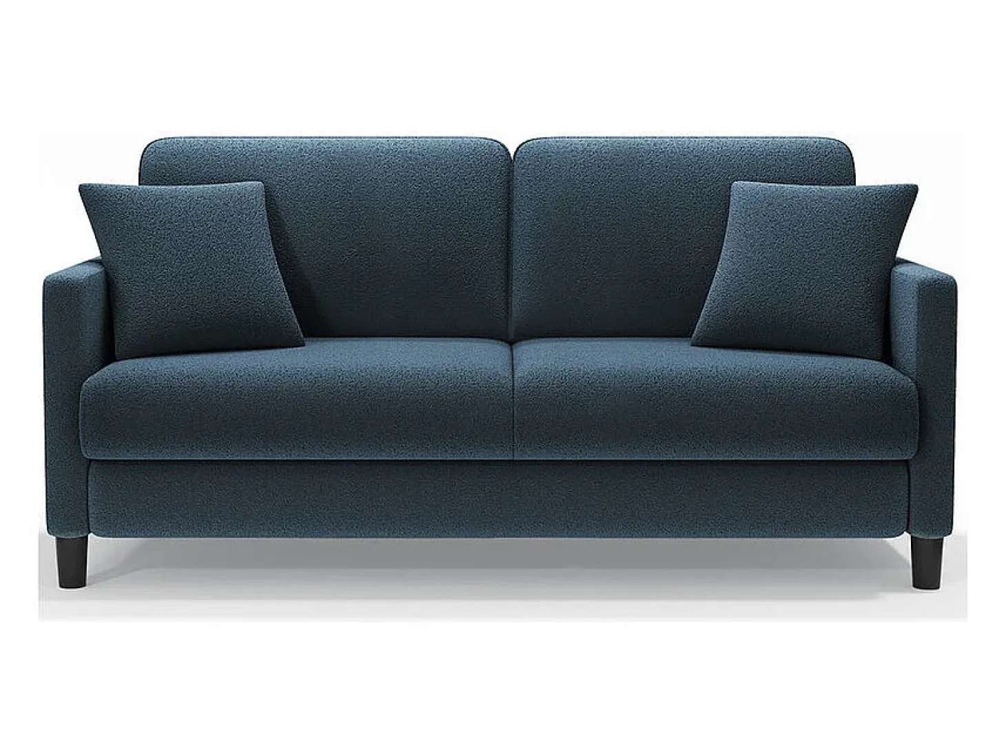 Sofá 2 plazas en tejido terciopelo teddy con 2 cojines - Azul - 148 x 89 x 79 cm