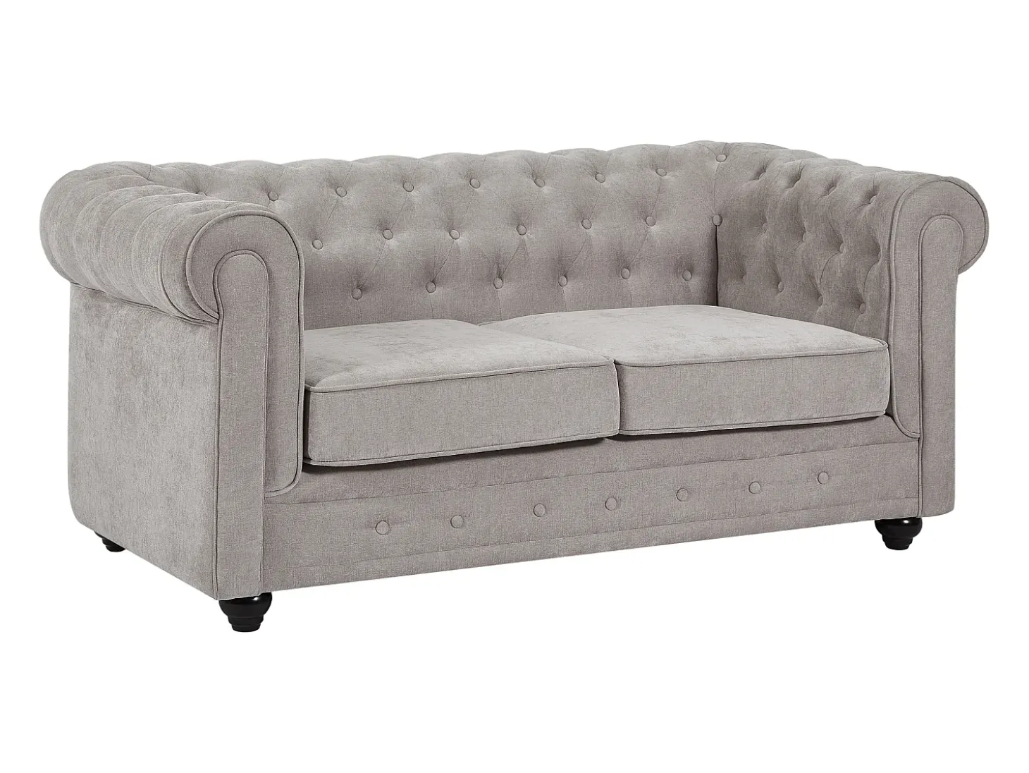 Sofá 2 plazas en tela color gris CHESTERFIELD