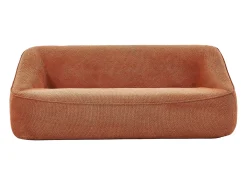 Sofá 3 plazas en tela texturizada terracota diseño KIREBA