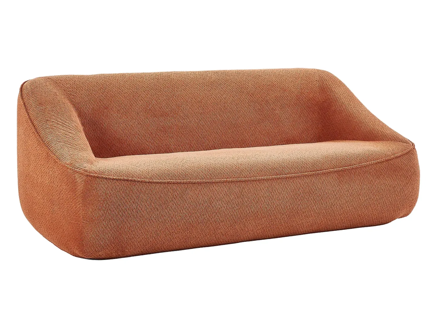 Sofá 3 plazas en tela texturizada terracota diseño KIREBA