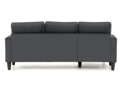 Sofá 3 Plazas Gris Oscuro con Chaise Longue Reversible Lado Derecho/Izquierdo (226 x 140 x 85 cm) - FOX