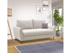 Sofá 2 Plazas Mave Salón Comedor Contemporáneo Beige, Patas Madera 145 cm