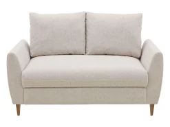 Sofá 2 Plazas Mave Salón Comedor Contemporáneo Beige, Patas Madera 145 cm