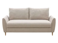 Sofá 3 Plazas Mave Salón Comedor Contemporáneo Beige, Madera, 180 cm