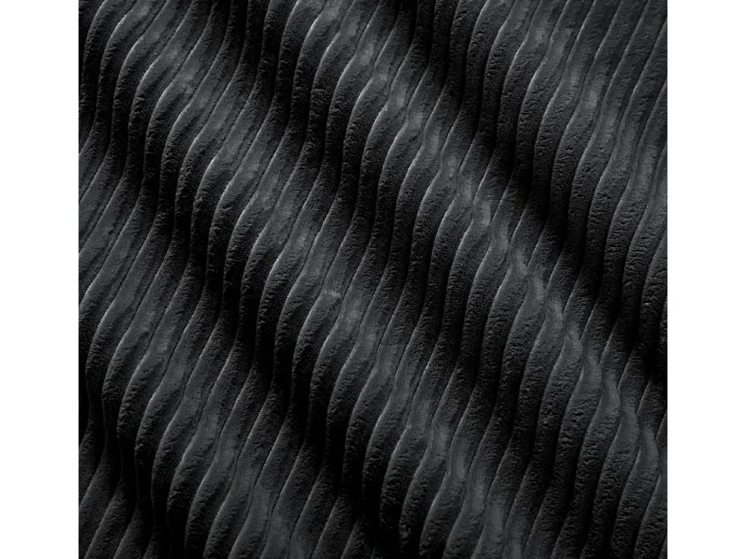 Sofá 2 Plazas Modular de Pana Acanalada - con 2 Cojines - 208x103x75cm - Negro