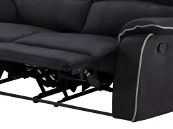 Sofá 2 plazas relax de microfibra color negro HERNANI