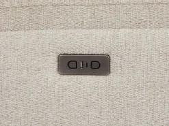 Sofá 2 plazas relax eléctrico con mesa en chenilla beige KELUNO